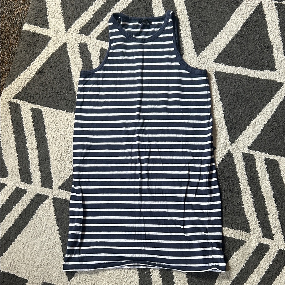 J. Crew Navy and White Striped Dress